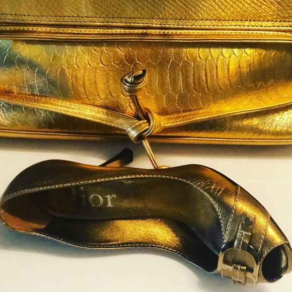 New 🔥Vintage GOLDEN leather Clutch handcrafted - Picture 3 of 5